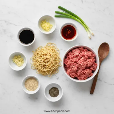 Mongolian Ground Beef Noodles - cooking process