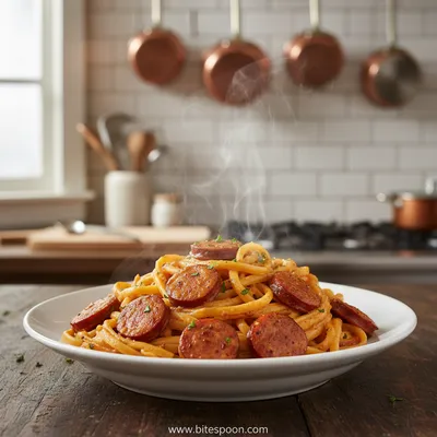 One Pot Creamy Cajun Sausage Pasta