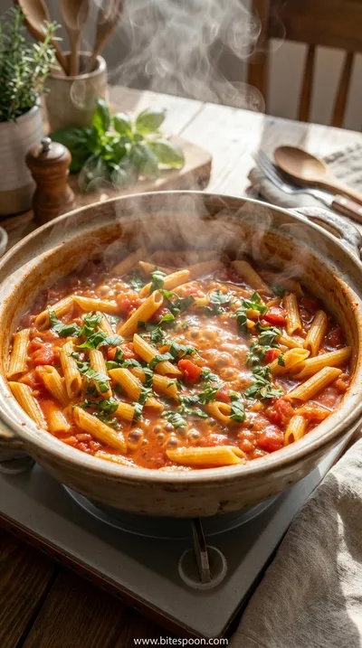 Easy One Pot Pasta Recipe - Quick Dinner Solution - cooking process