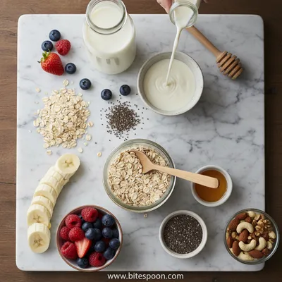 Overnight Oats – Quick & Easy Healthy Breakfast - ingredients preparation