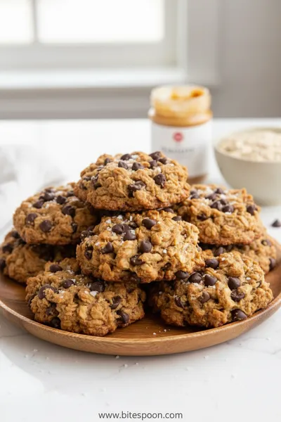 5-Ingredient Peanut Butter Oatmeal Chocolate Chip Cookies