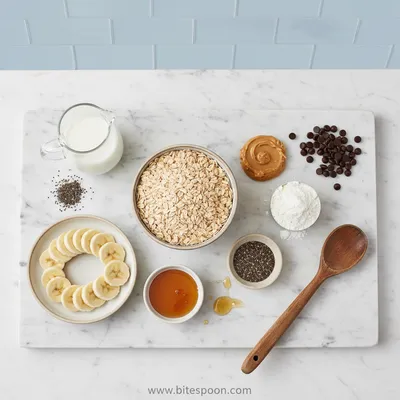 Easy Peanut Butter Protein Oatmeal Cups - ingredients preparation
