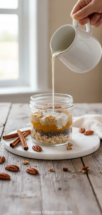 Pumpkin Pie Overnight Oats With Chia Recipe - ingredients preparation