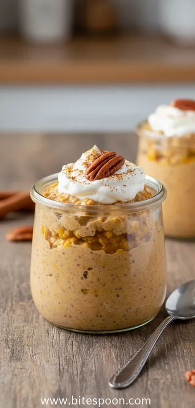 Pumpkin Pie Overnight Oats With Chia Recipe - ready to serve