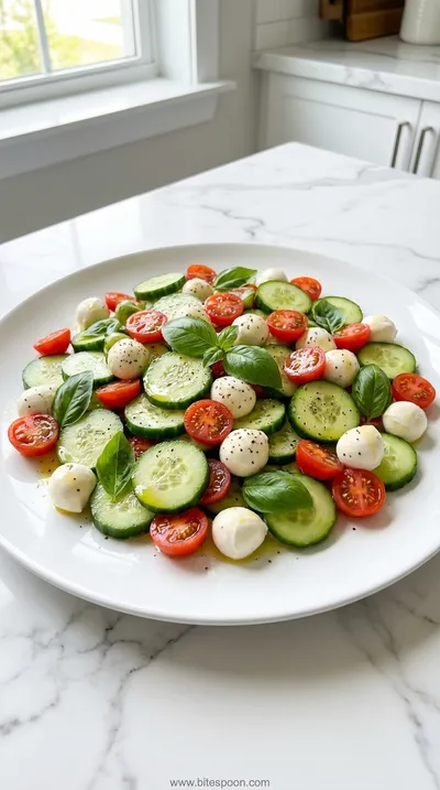Quick Cucumber Mozzarella Salad