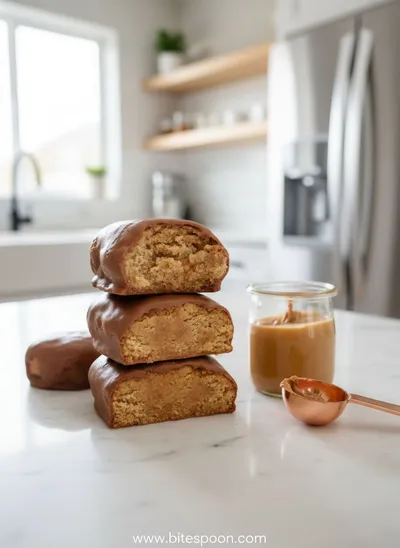 Copycat Reese’s Peanut Butter Protein Bars