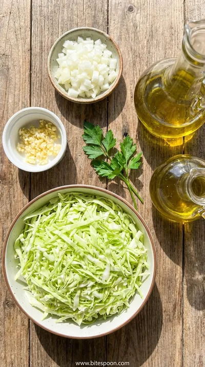 Riced Cabbage Recipe: Quick & Easy Side Dish - ingredients preparation