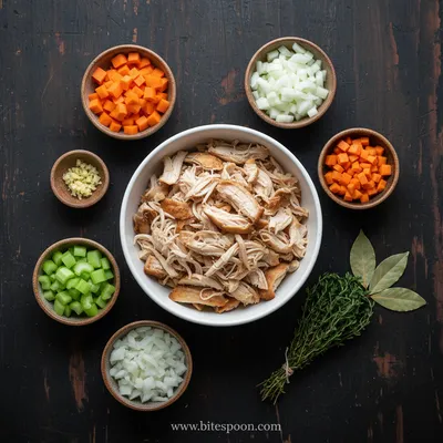 Rotisserie Chicken Vegetable Soup Recipe - ingredients preparation