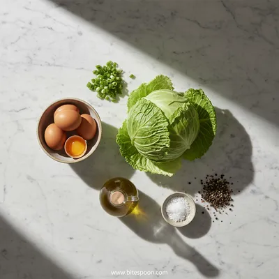 Scrambled Eggs With Cabbage Recipe - ingredients preparation