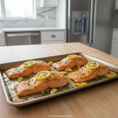 Sheet Pan Lemon Garlic Butter Salmon