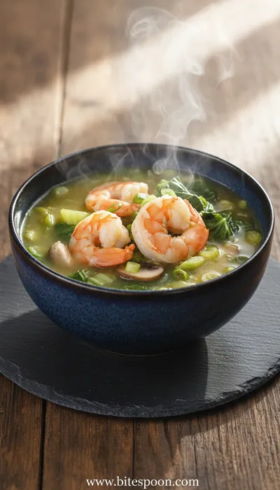 Shrimp Stir Fry Soup with Bok Choy