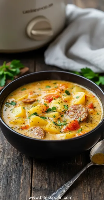 Slow Cooker Cajun Potato Soup Recipe - ready to serve