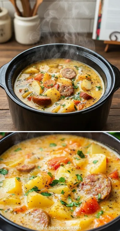 Slow Cooker Cajun Potato Soup Recipe - ingredients preparation