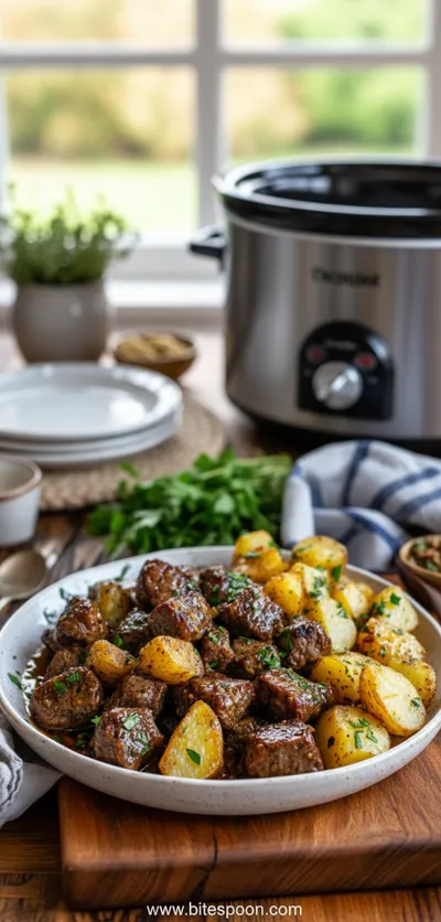 Slow Cooker Garlic Butter Beef Bites