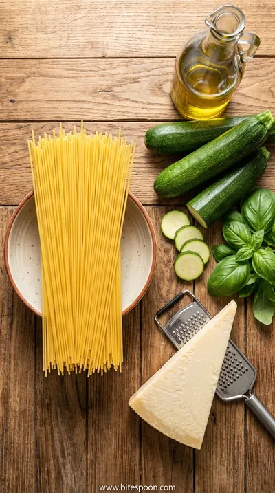 Spaghetti Alla Nerano: Italian Courgette Pasta Recipe - ingredients preparation