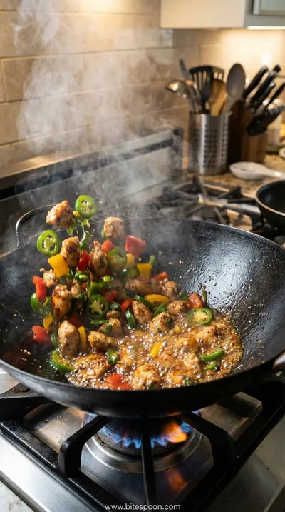 Spicy Jalapeño Chicken Stir-Fry Recipe - Quick & Easy - cooking process