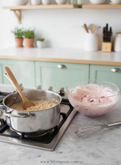 Strawberry Cheesecake Overnight Oats - ingredients preparation