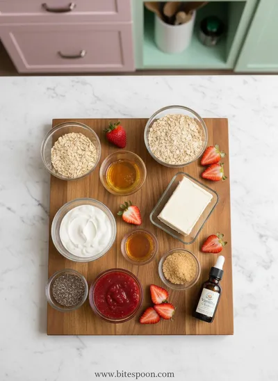 Strawberry Cheesecake Overnight Oats - cooking process