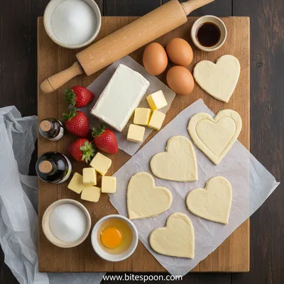 Strawberry Cream Cheese Heart Danishes - cooking process