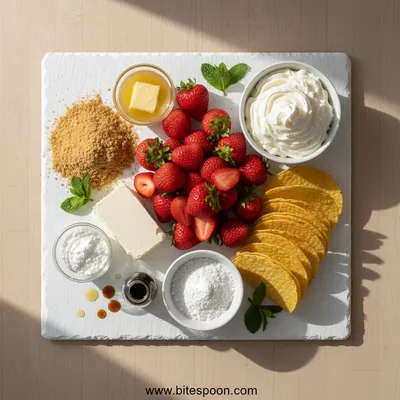 Strawberry Crunch Cheesecake Tacos - cooking process