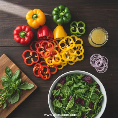 Sweet Pepper Salad – Quick & Easy Recipe - cooking process