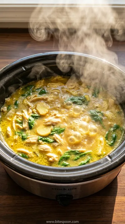 Thai Ginger Chicken Soup Crock Pot Recipe - cooking process