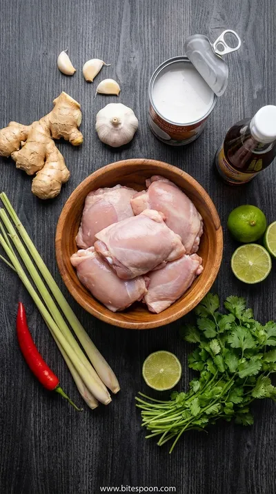 Thai Ginger Chicken Soup Crock Pot Recipe - ingredients preparation