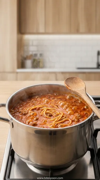 TikTok Spaghetti: Viral Pasta Recipe - cooking process
