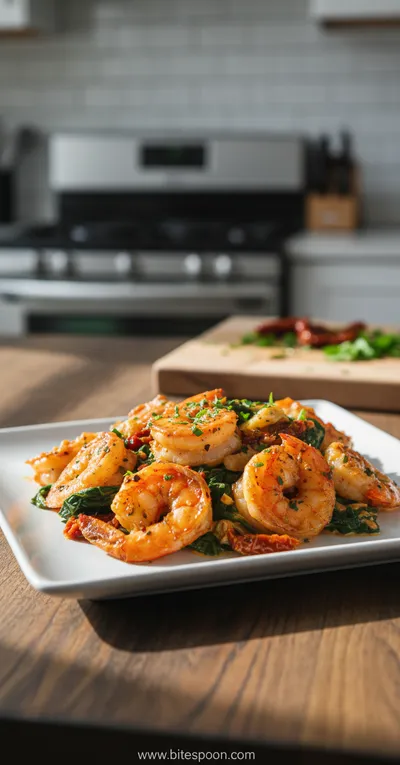 Tuscan Shrimp with Spinach, Artichokes & Sun‑Dried Tomatoes