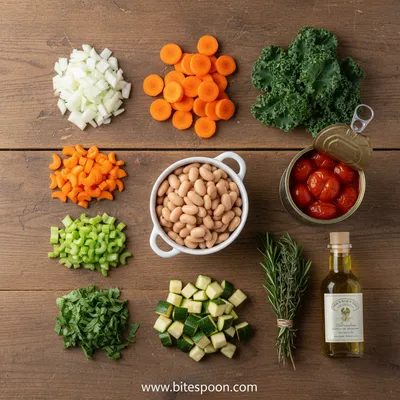 Tuscan Vegetable Soup: Healthy Italian Comfort Food - ingredients preparation
