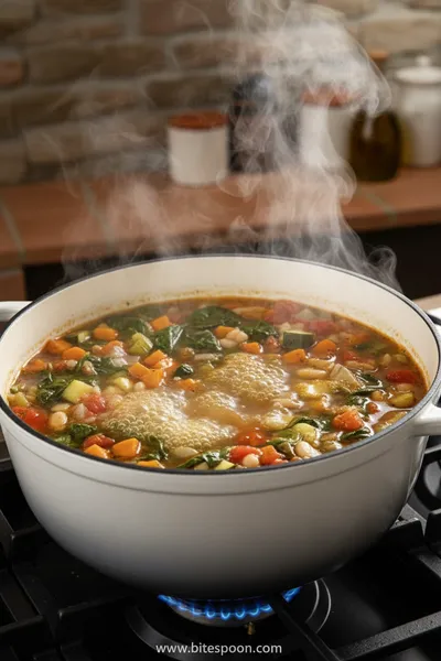 Tuscan Vegetable Soup: Healthy Italian Comfort Food - cooking process