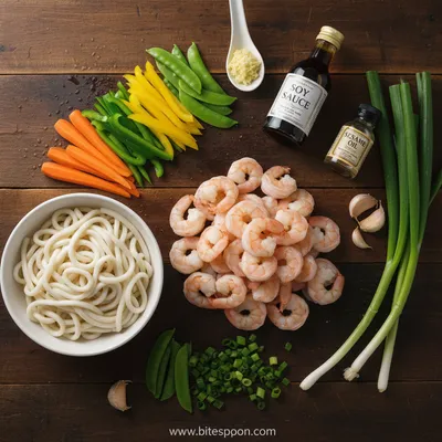 Yaki Udon with Shrimp – Quick Japanese Stir‑Fry - cooking process