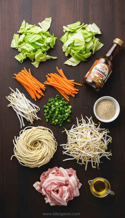 Yakisoba Recipe - cooking process