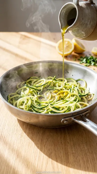 Zucchini Lemon Pasta: Quick & Easy Recipe - cooking process